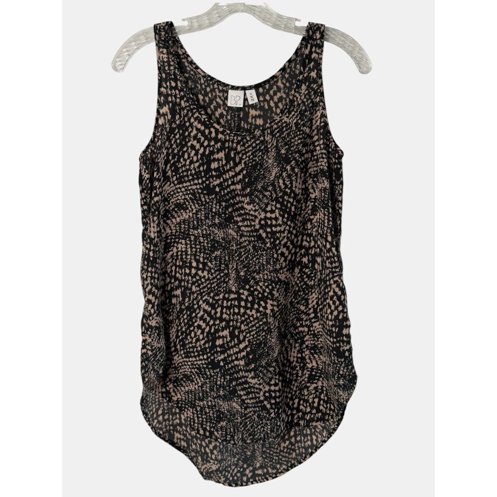 BP. Nordstrom Black Tan Animal Print High Low Tank Top XS BNWOT